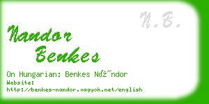 nandor benkes business card